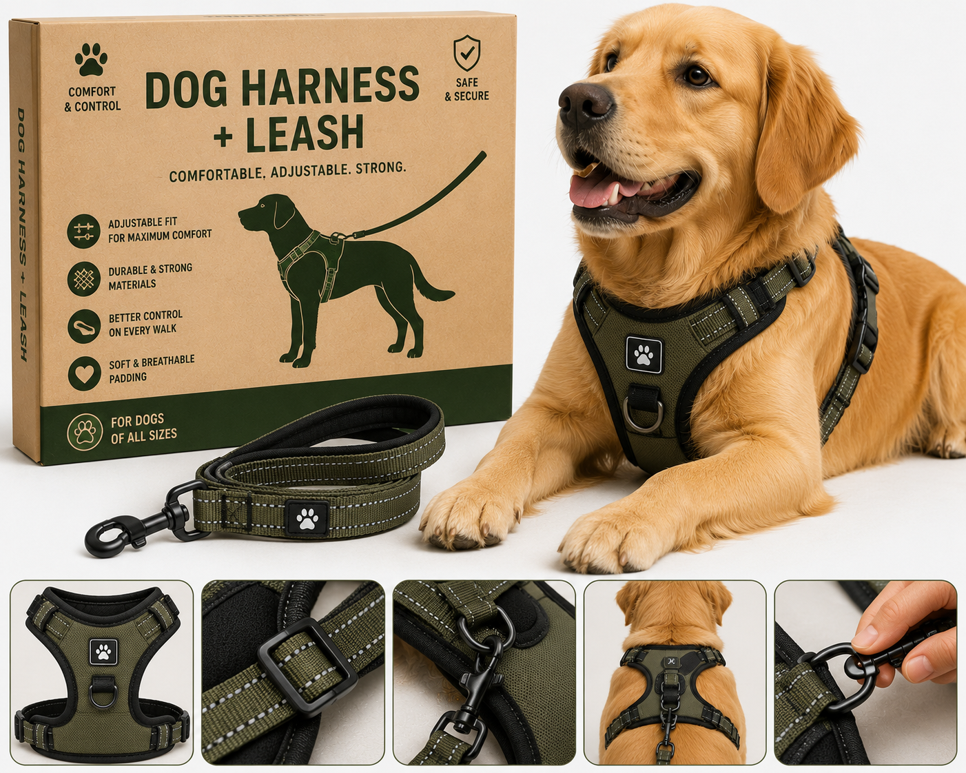Dog Harness + Leash