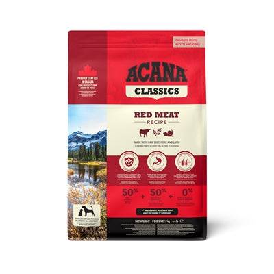 ACANA Classics Classic Red dry dog food 2kg bag showing the product packaging with branding and label details.