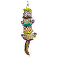 Back Zoo Nature Flower Tower Bird Toy, 45x7x7 cm, colorful wooden bird toy for small pet birds, natural and engaging plaything.