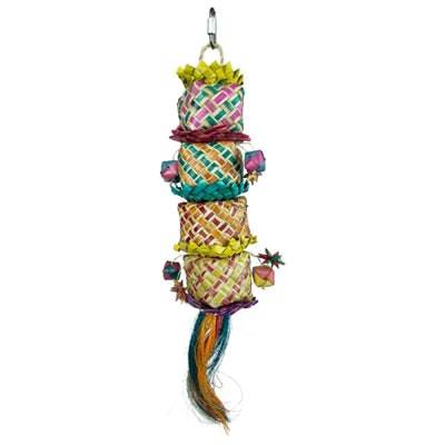 Back Zoo Nature Flower Tower Bird Toy, 45x7x7 cm, colorful wooden bird toy for small pet birds, natural and engaging plaything.