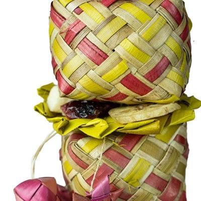 Back Zoo Nature Flower Tower bird toy, 45x7x7 cm, colorful wooden and natural materials for bird enrichment.