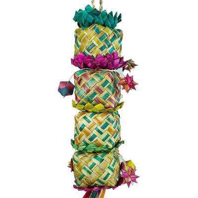 Back Zoo Nature Flower Tower bird toy, 45x7x7 cm, colorful plastic and natural materials for bird enrichment and entertainment.