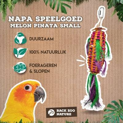 Back Zoo Nature melon pinata bird toy, 35x6x6 cm, colorful hanging bird toy designed for bird enrichment and play.