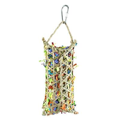 Back Zoo Nature parakeet woven bamboo pouch bird toy, 22x8x4 cm, natural eco-friendly material for pet birds.