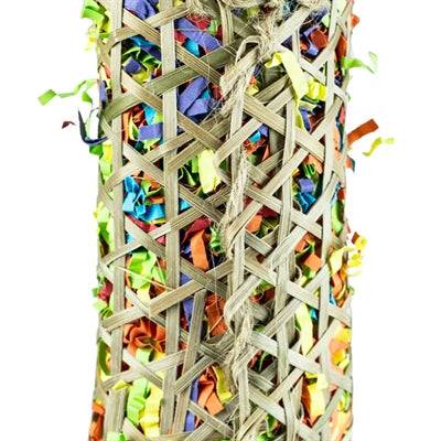 Back Zoo Nature Parakeet woven bamboo pouch bird toy, 22x8x4 cm, natural bamboo material for small parrots and pet birds.
