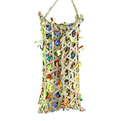 Back Zoo Nature Parakeet woven bamboo pouch for bird toys, 22x8x4 cm, natural bamboo design for small pet entertainment
