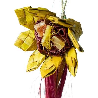 Back Zoo Nature sunflower bird toy, 20x10x4 cm, colorful natural bird toy for cage play and enrichment.