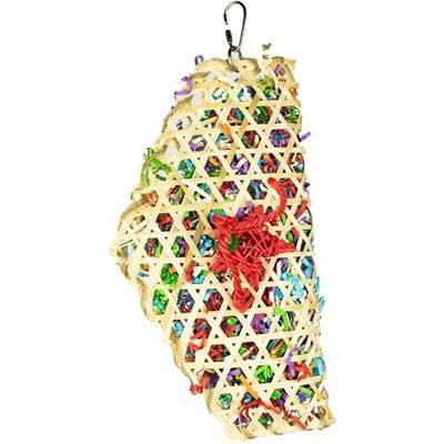 Back Zoo Nature Taco Waco bird toy, 27 cm colorful chew and play toy for pet parrots and cockatoos.