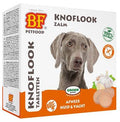 BF Petfood Salmon Dog Treats, 55 pieces, natural salmon-flavored treats for dogs, displayed in a clear package.