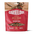 Carnilove Crunchy Dog Treats with Wild Boar and Rosehip in 200g package, natural snack for dogs.