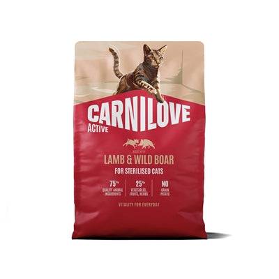 CARNILOVE Active Adult dog food with lamb and wild boar, 400g, for sterilized all breed dogs, high-quality natural ingredients.