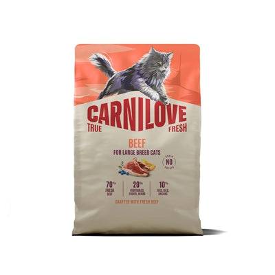 CARNILOVE True Fresh Adult Large Breed Beef dog food 2 kg bag showing the packaging and product label