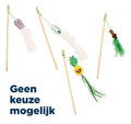 Croci Summer Cat Teaser Toy, assorted 40 cm length, colorful fishing pole-style cat toy for playful cats.