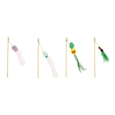 Croci Summer Cat Teaser Toy in assorted colors, 40 cm long, featuring a fish design, designed for playful cats.