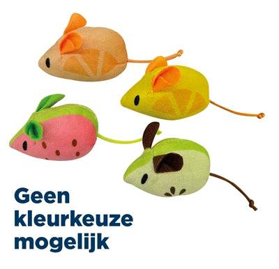 CROCI Summer Fruit Mouse Assorted 7 cm, colorful plush pet toy with fruit design, for small animals like hamsters or mice.