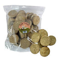 Dog Treatz GODIS KEX round cookies for dogs, 2.5 kg, showing golden-brown dog treats in a resealable bag.