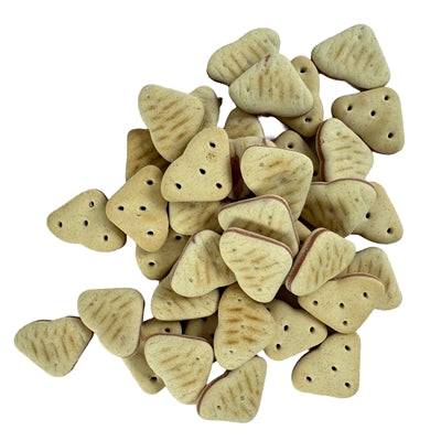 Dog Treatz Salmon Hearts dog treats in 2.5 kg package, featuring crispy GODIS KEX salmon hearts for dogs.