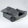 Dark grey Duvo Duratex dog bed in 60x80 cm size, plush and comfortable pet bedding for dogs.