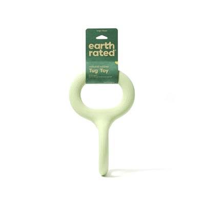 Earth Rated Tug Toy Rubber, durable LEKSAKER dog toy in vibrant colors, measuring 28x14x14 cm, designed for active play.
