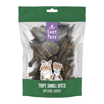 Easypets Torkade Snacks Beef Tripe Small Pieces in 400g bag, dog treat with natural beef tripe for healthy snacking.