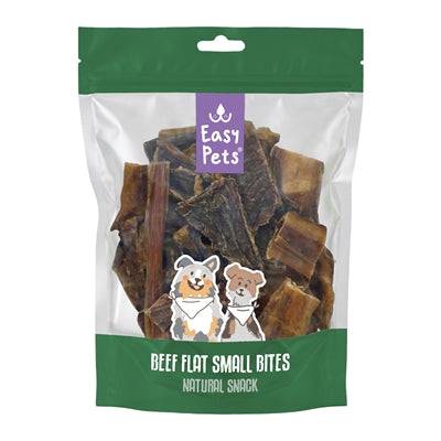 Easypets Torkade Snacks Rundvlees Platt Små Bitar, 200g, natural dried beef treats for dogs