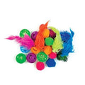 Happy Pet Tabby Patch Variety Pack with 24 colorful cat toys, perfect for stimulating and entertaining cats.