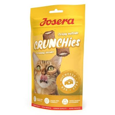 Josera Crunchies Cheese dog snacks in a 60g package, natural crunchy treats with cheese flavor from JOSERA.