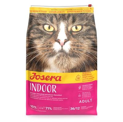 Josera Indoor Cat dry cat food in a 2kg bag, premium JOSERA brand, designed for indoor cats, shown in the image.