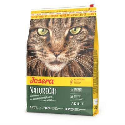 Josera Naturecat TORRFODER dry cat food in a 2kg bag from JOSERA, showcasing the packaging and product branding.