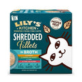 Lily's Kitchen shredded fillets wet dog food multipack with 8 cans of 70g each, natural, high-quality pet nourishment.