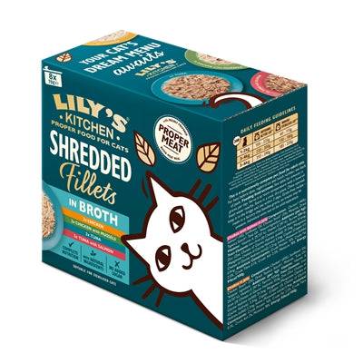 Lily's Kitchen shredded fillets wet dog food multipack with 8 cans, 70g each, natural ingredients for healthy, tasty pet meals