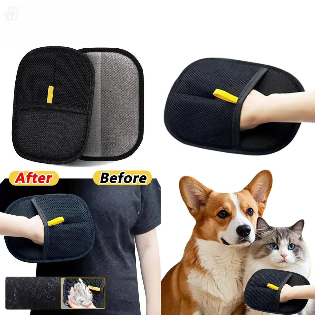 Reusable Pet Hair Removal Gloves by Pawciara, double-sided grooming gloves for removing pet fur from pets and carpets.