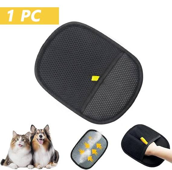Pawciara reusable pet hair removal gloves, double-sided static grooming gloves for removing pet fur from pets and furniture.