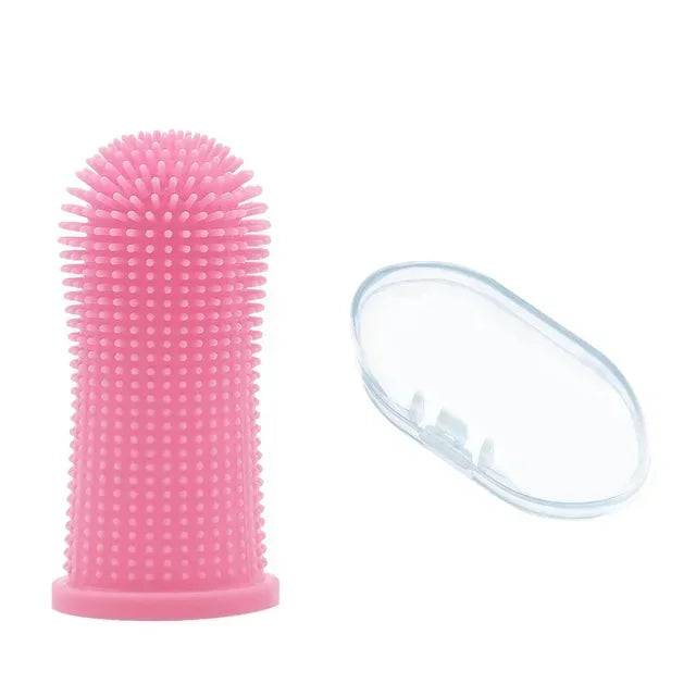 Pawciara pet finger toothbrush with soft silicone bristles for dog and cat dental cleaning and fresh breath care.