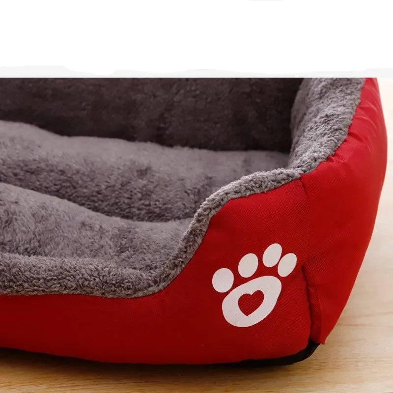 Large Pawciara dog and cat bed, warm square pet house with candy colors, cozy nest for small to large pets, includes kennel and cushion