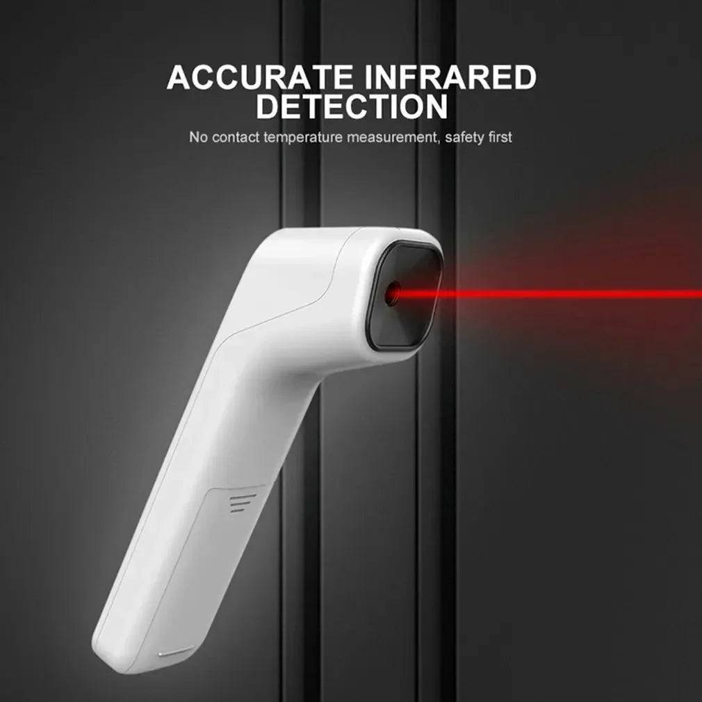 Pawciara digital infrared pet thermometer showing quick temperature measurement on a small dog or cat.