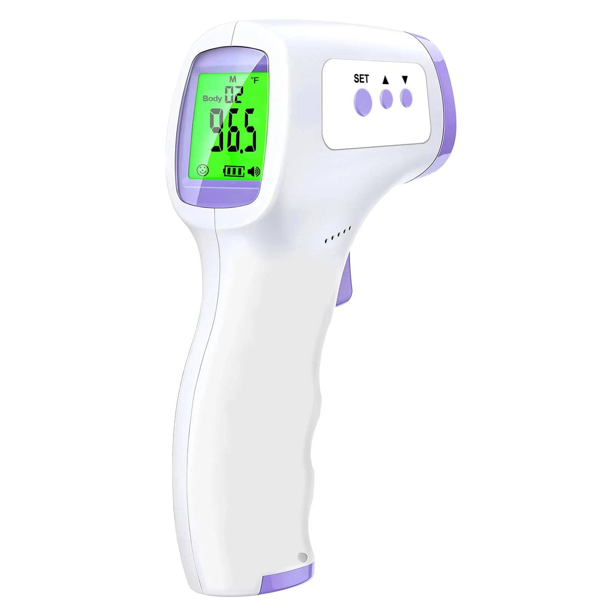 Pawciara digital infrared pet thermometer showing quick temperature measurement on a handheld device for animals.