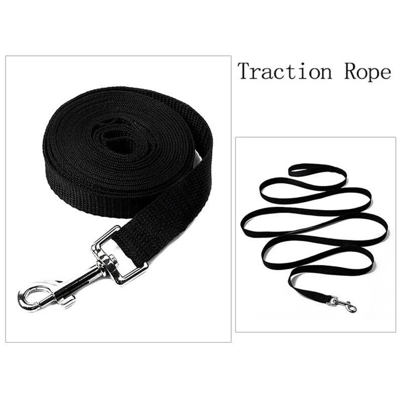 Black Pawciara long nylon dog training leash, 6 meters, strong and durable for small and large dogs outdoor walking and training.