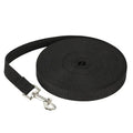 Black Pawciara long nylon dog training leash, 6m in length, durable outdoor leash for small and large dogs during walks.