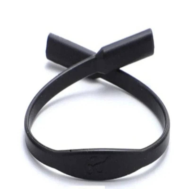 Set of 8 black silicone pet glasses straps by Pawciara, anti-slip lanyards for small dogs and cats to secure sunglasses or glasses.