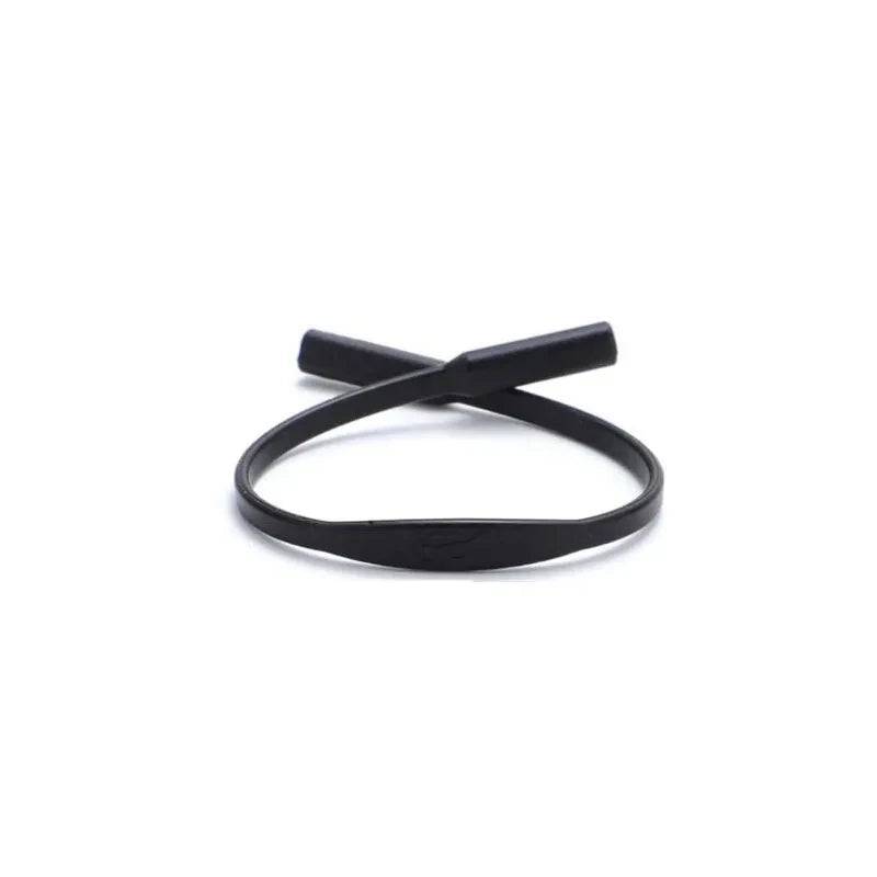 Black silicone anti-slip pet glasses strap lanyard by Pawciara, designed for small dogs and cats to secure glasses or sunglasses.
