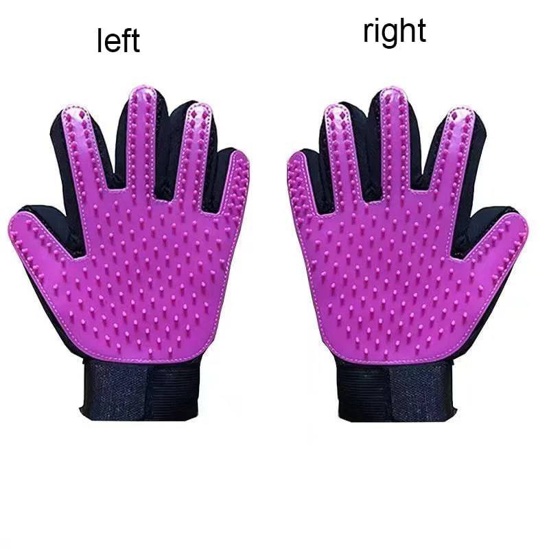 Black Pawciara pet hair glove comb for dogs and cats, with deshedding, grooming, and massage features for animal cleaning and care.