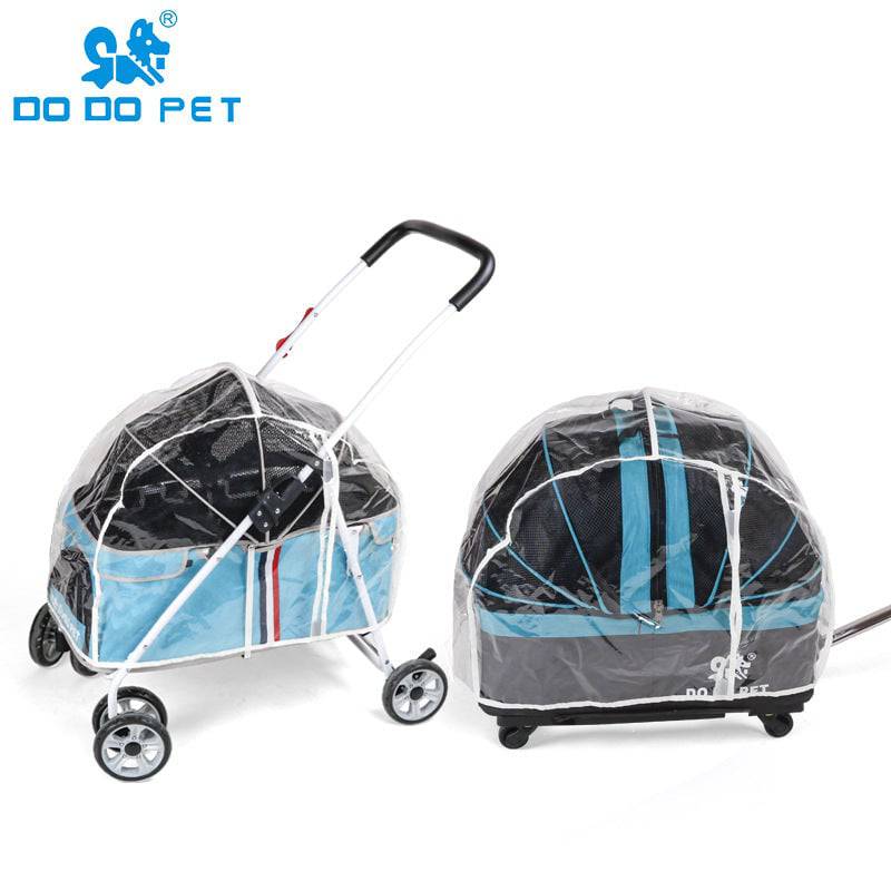 Pawciara universal pet stroller rain cover weatherproof and warm, designed to protect dogs from rain and weather elements.