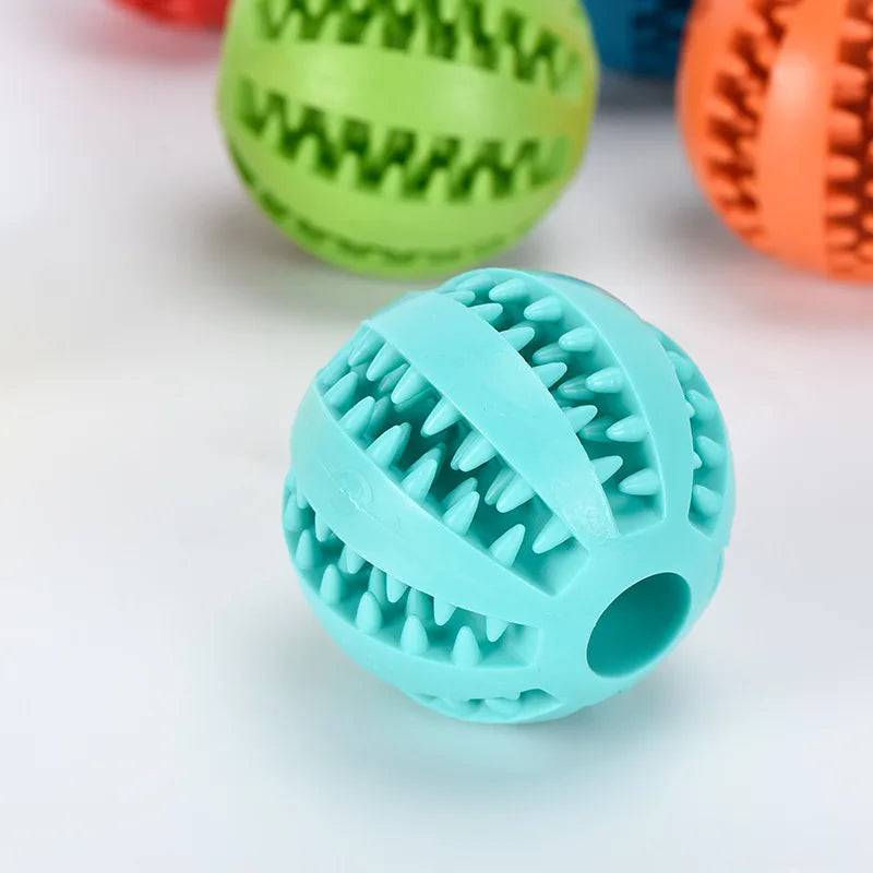 Pawciara natural rubber dog chew ball set, 5cm diameter, interactive dental toy for dogs, durable and elastic pet chewing toy.