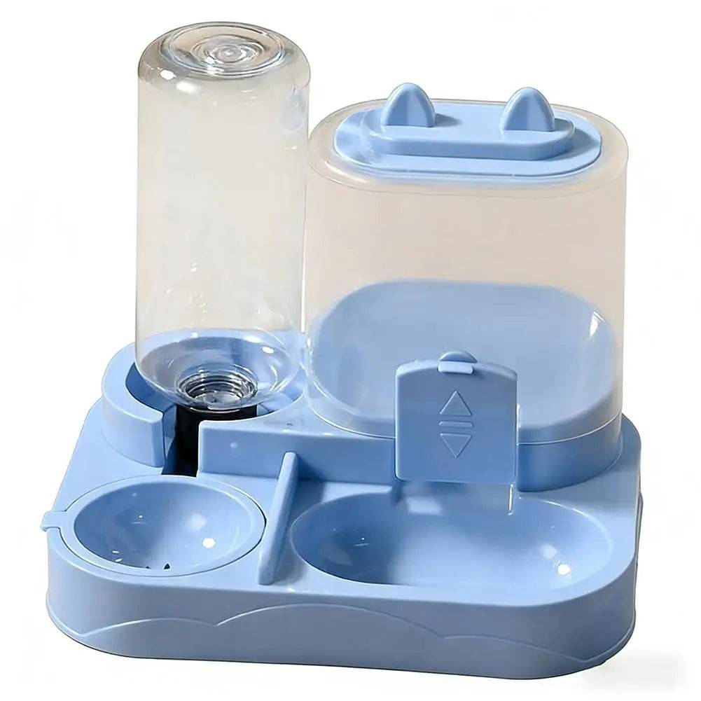 Pawciara light green dual pet feeder with automatic water and food dispensers, large capacity for pets, all-in-one pet food storage.
