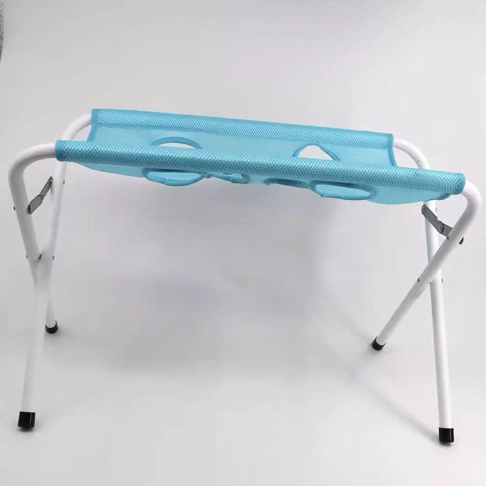Blue Pawciara pet grooming hammock for bathing and nail care, with anti-scratch design, suitable for small dogs and cats.