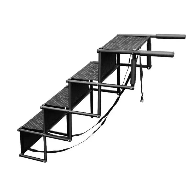 Portable foldable pet ramp by Pawciara with smooth surface, steel pipe construction, ideal for helping dogs access cars or furniture.