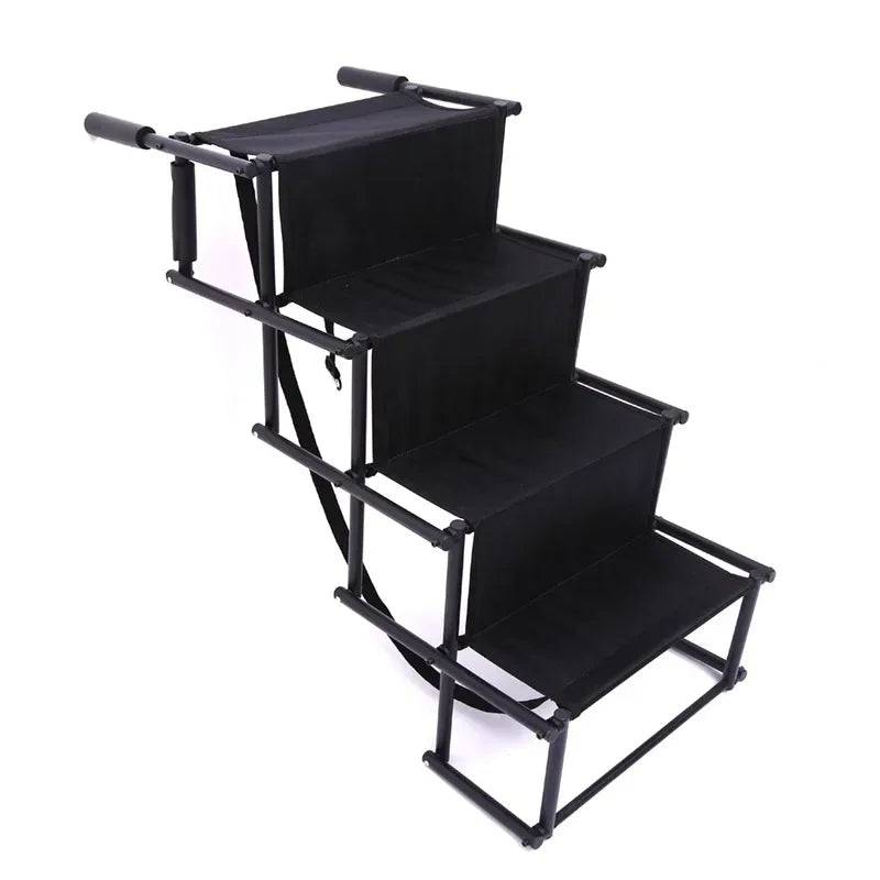 Foldable Pet Ramp by Pawciara with smooth surface, steel pipe construction, portable and retractable for easy outdoor pet access.