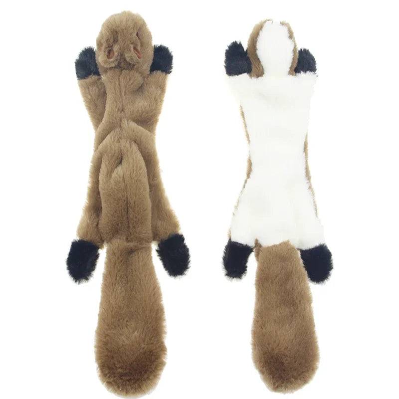 Pawciara squirrel plush dog toy with squeakers, 45cm, durable soft fabric, designed for outdoor play and chewing durability.