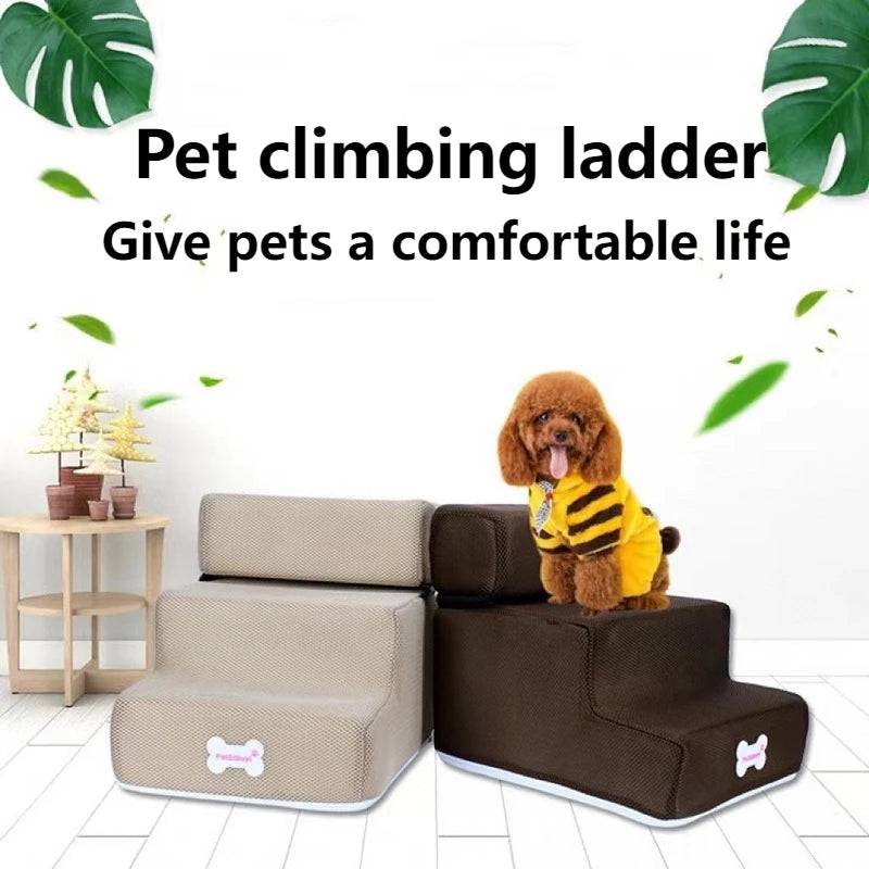 Pawciara 3-step pet stairs for small dogs and cats, with anti-slip design, made of durable material, suitable for helping pets reach higher surfaces.